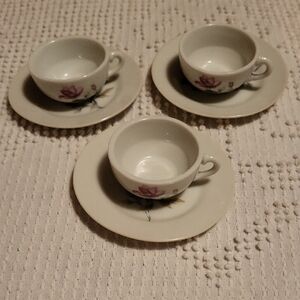 Vintage Charming Floral Teacup Trio
